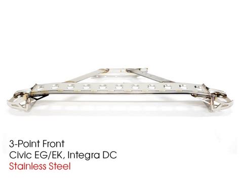 Circuit Hero 2-Point Front Strut Tower Bar (EF/EG/EK/DC) (Honda Civic EG/EK/EF: Acura Integra DC / Stainless Steel)