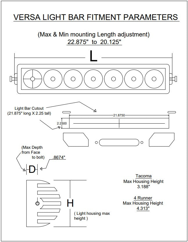 Southern Style 2016-2023 Tacoma Slimline Hybrid Full Plate Versa bumper