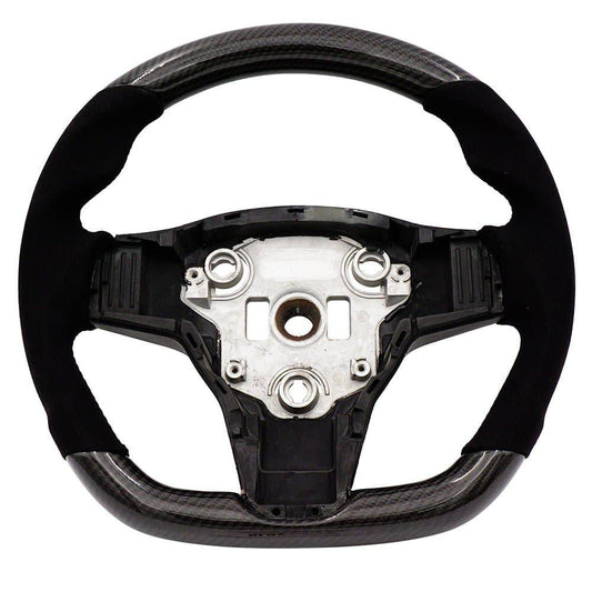 Carbon/Alcantara Steering Wheel - Tesla Model 3 / Model Y - BLOX Racing